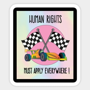 Human Rights In Motorsport Sticker